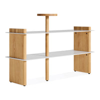 Shoegaze Shoe Rack in White Oak / White - Angle 4
