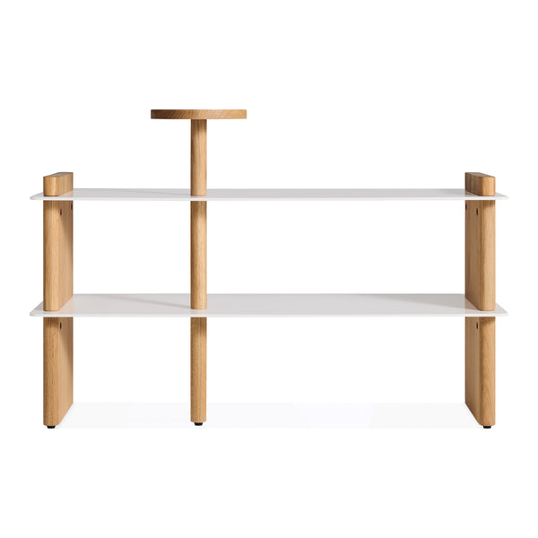 Shoegaze Shoe Rack in White Oak / White - Angle 1