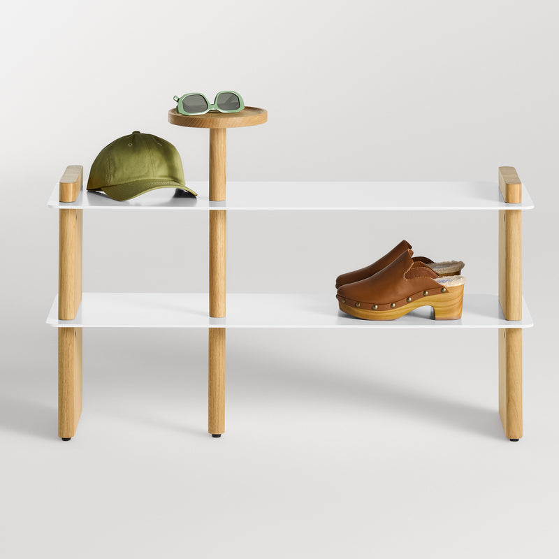 Shoegaze Shoe Rack en White Oak / White