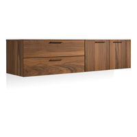 Shale 2 Door / 2 Drawer Wall-Mounted Cabinet in Walnut - Angle 3