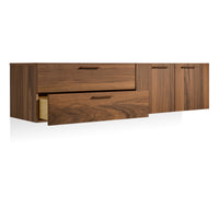 Shale 2 Door / 2 Drawer Wall-Mounted Cabinet in Walnut - Angle 4