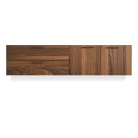 Shale 2 Door / 2 Drawer Wall-Mounted Cabinet in Walnut - Angle 1