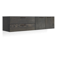 Shale 4 Drawer Wall-Mounted Cabinet in Smoke - Angle 3