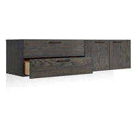 Shale 4 Drawer Wall-Mounted Cabinet in Smoke - Angle 4