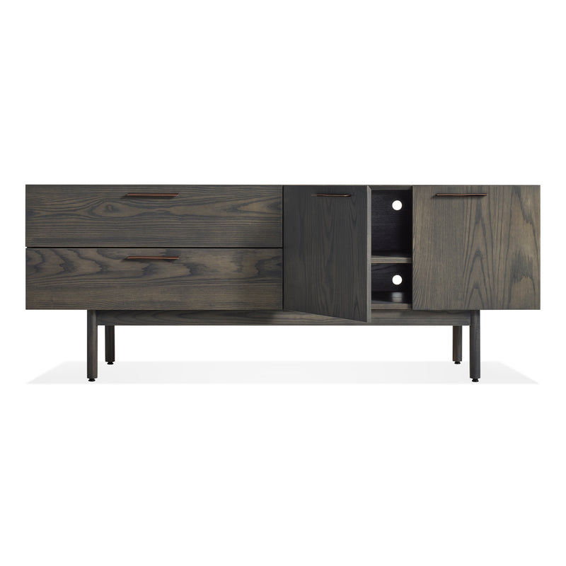 Shale 2 Drawer / 2 Door Console in Smoke - Angle 2
