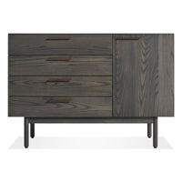 Shale 4 Drawer / 1 Door Credenza in Smoke - Angle 1