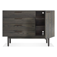 Shale 4 Drawer / 1 Door Credenza in Smoke - Angle 2