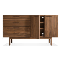 Shale 4 Drawer / 2 Door Credenza in Walnut - Angle 2