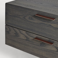 Shale 4 Drawer Wall-Mounted Cabinet in Smoke - Angle 6