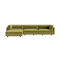 Sunday Sofa with Chaise in Loden Velvet - Angle 1