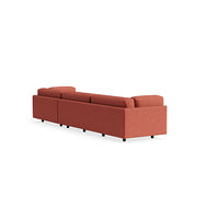 Sunday Sofa with Chaise in Tomato Velvet - Angle 8