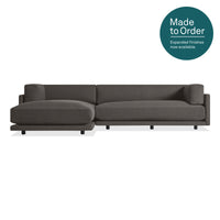 Sunday Small Sofa with Chaise in Kelso Charcoal - Angle 1