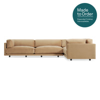Sunday L Sectional Sofa in Camel Velvet - Angle 1