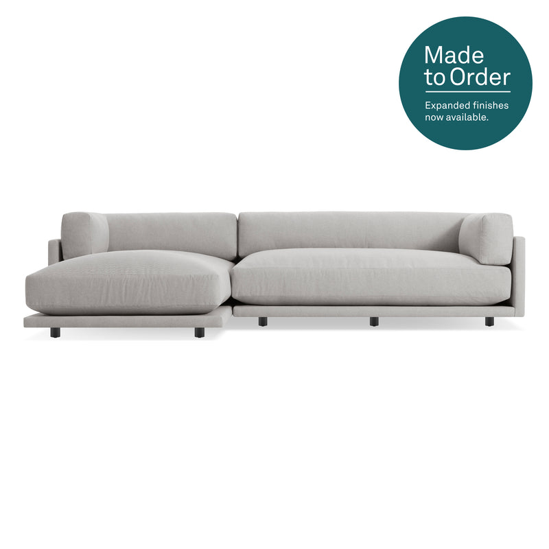 Sunday Small Sofa with Chaise in Agnew Grey