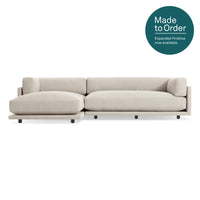 Sunday Small Sofa with Chaise in Sanford Linen - Angle 1