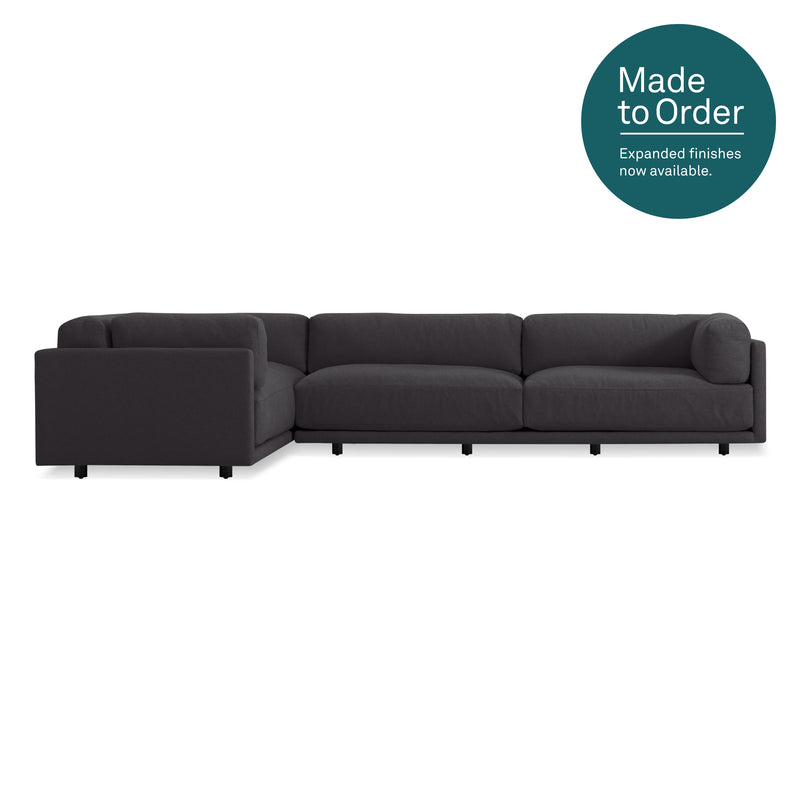 Sunday L Sectional Sofa in Makada Charcoal