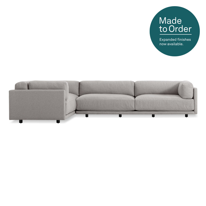 Sunday L Sectional Sofa in Agnew Grey - Angle 1