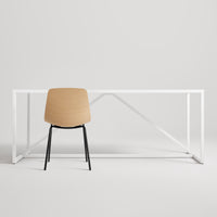 Strut 75" Dining Table in White - Angle 3
