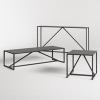 Strut Outdoor Coffee Table in Carbon - Angle 7