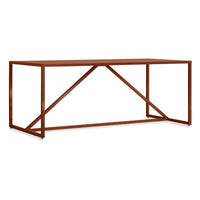 Strut 75" Dining Table in Rust - Angle 4