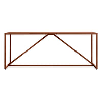 Strut 75" Dining Table in Rust - Angle 1