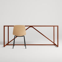 Strut 75" Dining Table in Rust - Angle 3