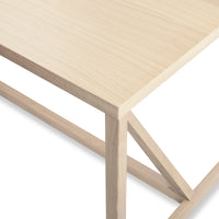 Strut 75" Wood Dining Table in Whitewashed Ash - Angle 7