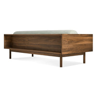 Souvenir Sofa in Irving Grey Blue Stripe / Walnut - Angle 7