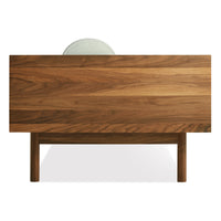 Souvenir Sofa in Irving Grey Blue Stripe / Walnut - Angle 5