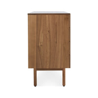 Shale 4 Drawer / 1 Door Credenza in Walnut - Angle 5