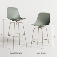 Clean Cut Swivel Stool in White Oak - Angle 3