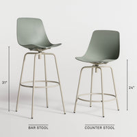 Clean Cut Swivel Stool in White Oak - Angle 3