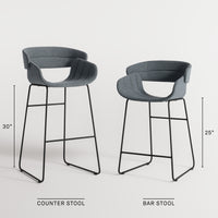 Racer Stool in Toohey Charcoal - Angle 3