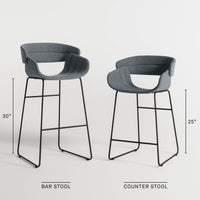 Racer Stool in Toohey Charcoal - Angle 3