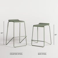 Ready Stacking Stool in Grey Green - Angle 3