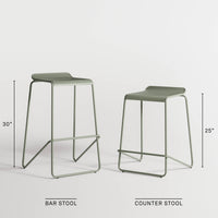 Ready Stacking Stool in Grey Green - Angle 3