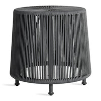 Tether Outdoor Ottoman in Charcoal - Angle 2