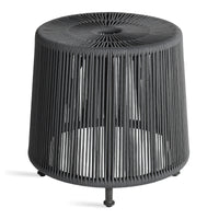 Tether Outdoor Ottoman in Charcoal - Angle 1