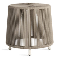 Tether Outdoor Ottoman in Linen - Angle 1