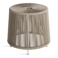 Tether Outdoor Ottoman in Linen - Angle 2
