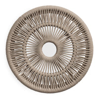 Tether Outdoor Ottoman in Linen - Angle 4