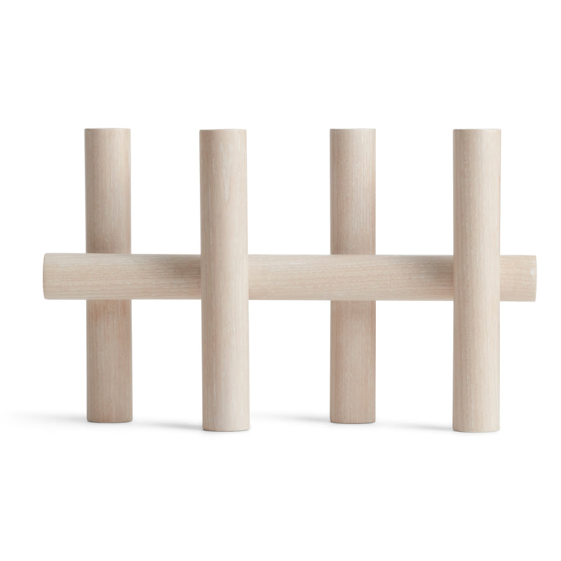 Tally Candelabra in Whitewashed Ash