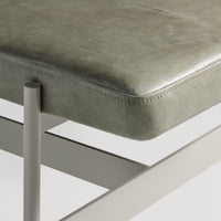 Daybench in Grey Green Leather / Putty - Angle 5