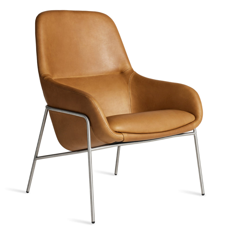 Acre Lounge Chair in Butterscotch Leather - Angle 1