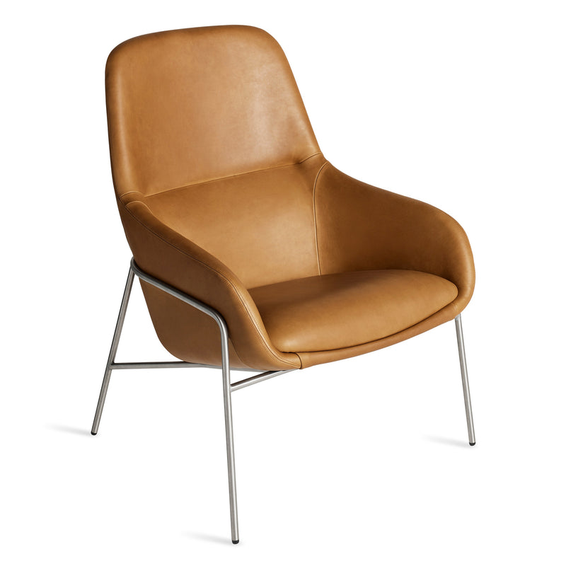 Acre Lounge Chair in Butterscotch Leather - Angle 2