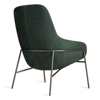 Acre Lounge Chair in Navy Green Leather - Angle 10