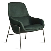 Acre Lounge Chair in Navy Green Leather - Angle 1