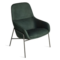 Acre Lounge Chair in Navy Green Leather - Angle 7