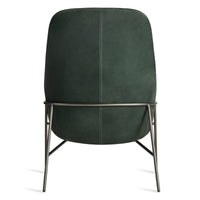 Acre Lounge Chair in Navy Green Leather - Angle 11