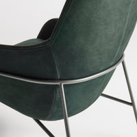 Acre Lounge Chair in Navy Green Leather - Angle 13